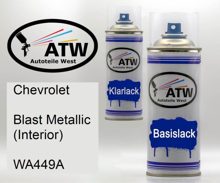 Chevrolet, Blast Metallic (Interior), WA449A: 400ml Sprühdose + 400ml Klarlack - Set, von ATW Autoteile West.